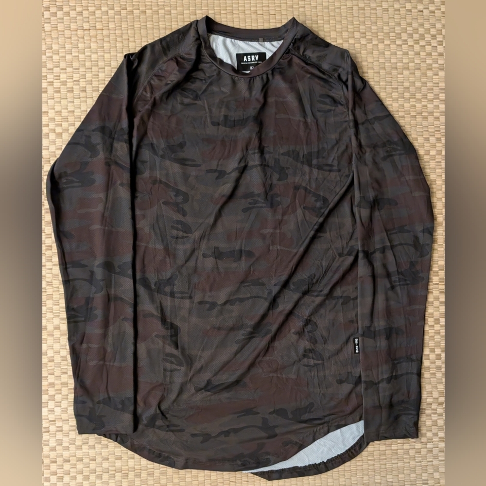 ASRV DAG-0149 Silver-lite Long Sleeve T-Shirt Camo Curve Hem Men's Size Large